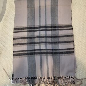 Orchid and Gray Plaid Scarf